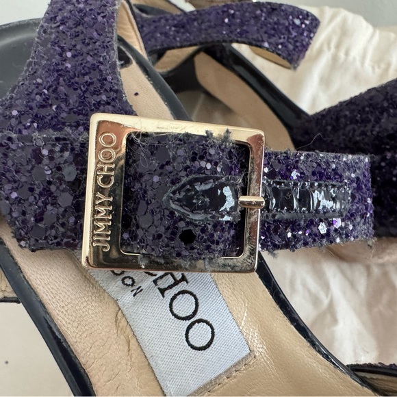 Jimmy Choo Dark Purple Glitter Heels size 8 - Picture 5 of 5